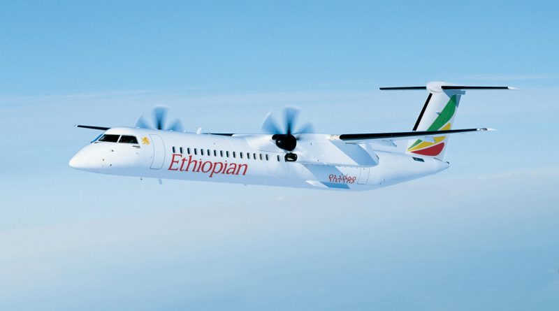 Q400 de Bombardier aux couleurs d'Ethiopian airlines