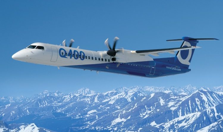 Q400 au dessus des montagnes