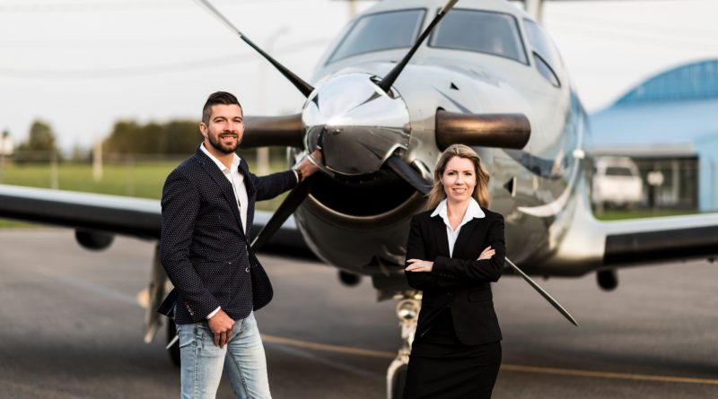 Jimmy Emond président de Corpo Aviation et Jacynthe Blanchard Vice présidente au développement des affaires de Corpo Aviation