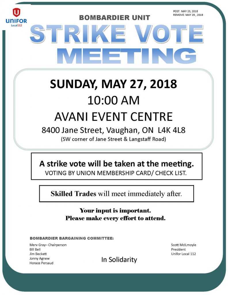 Vote de grêve UNIFOR