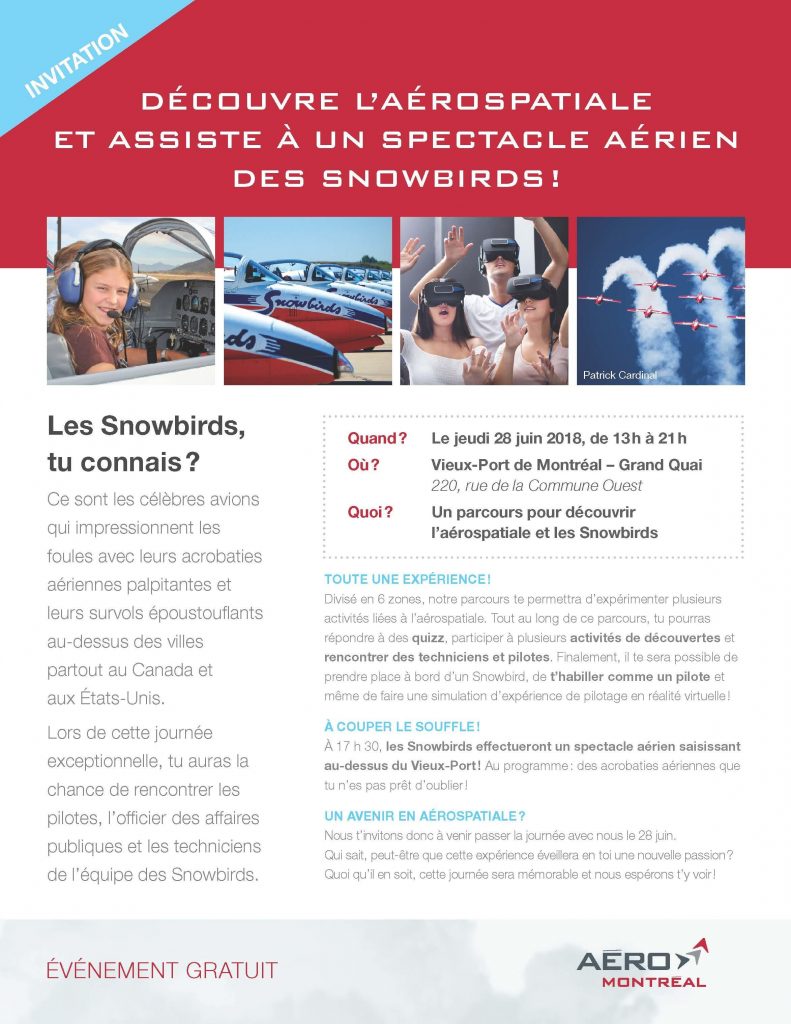 Annonce SnowBirds AeroMontreal