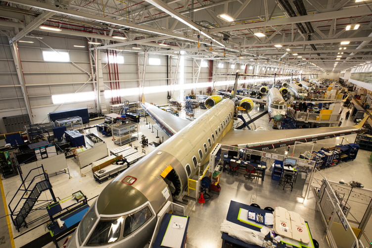 Chaîne de montage dynamique du Global Express