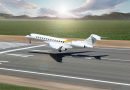 Bombardier Global 8000 au décollage
